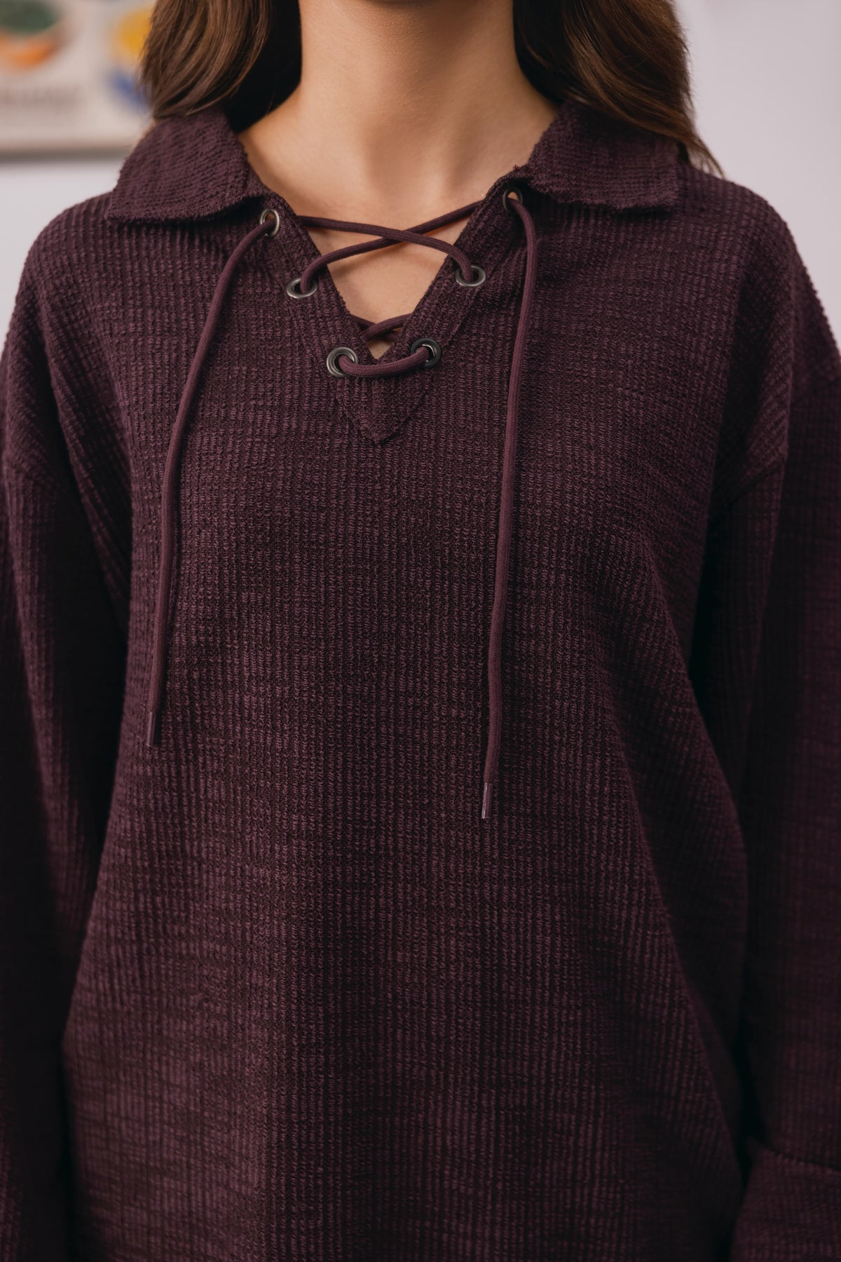 Deep Plum Knitted Shirt