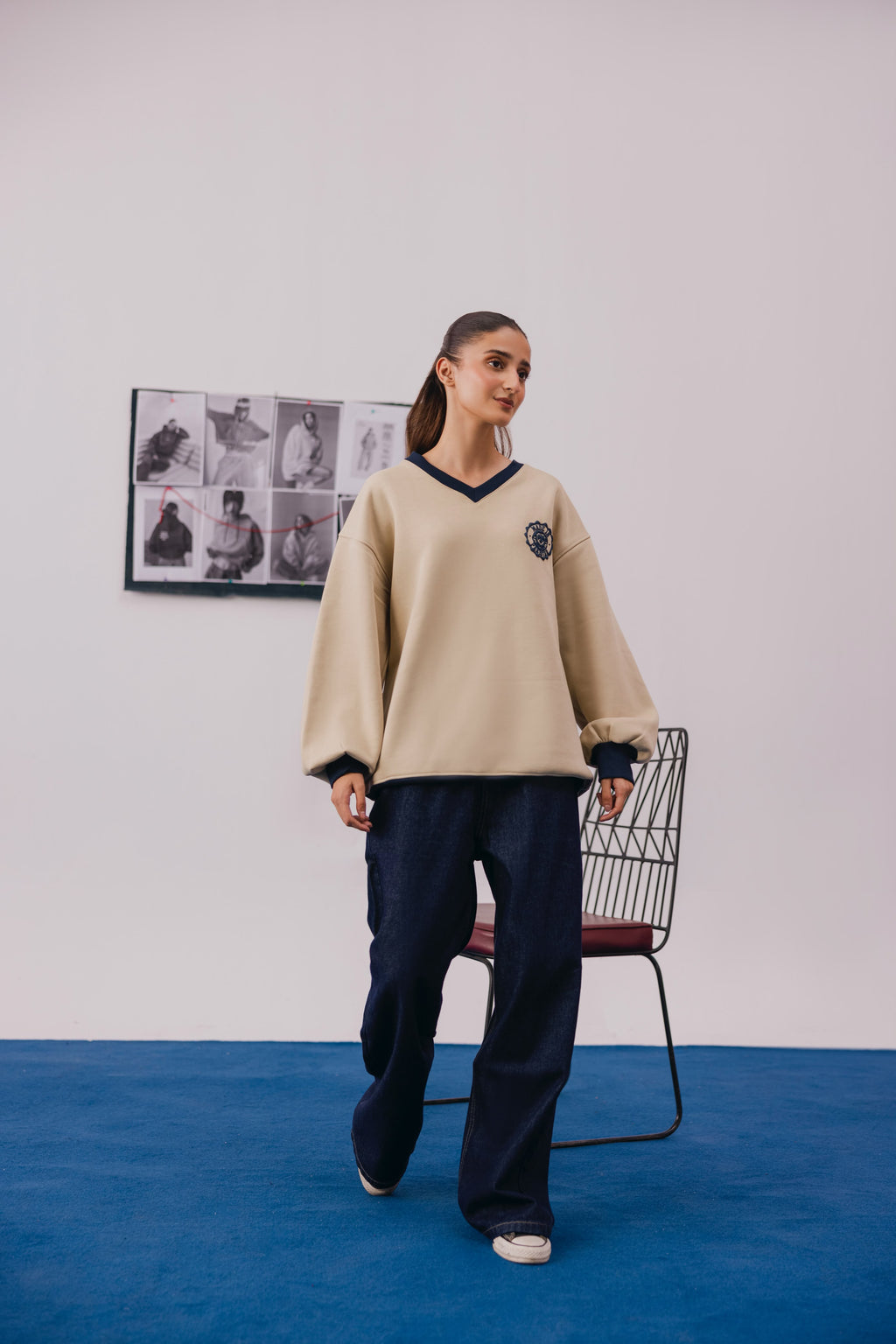 Cream Varsity Sweat