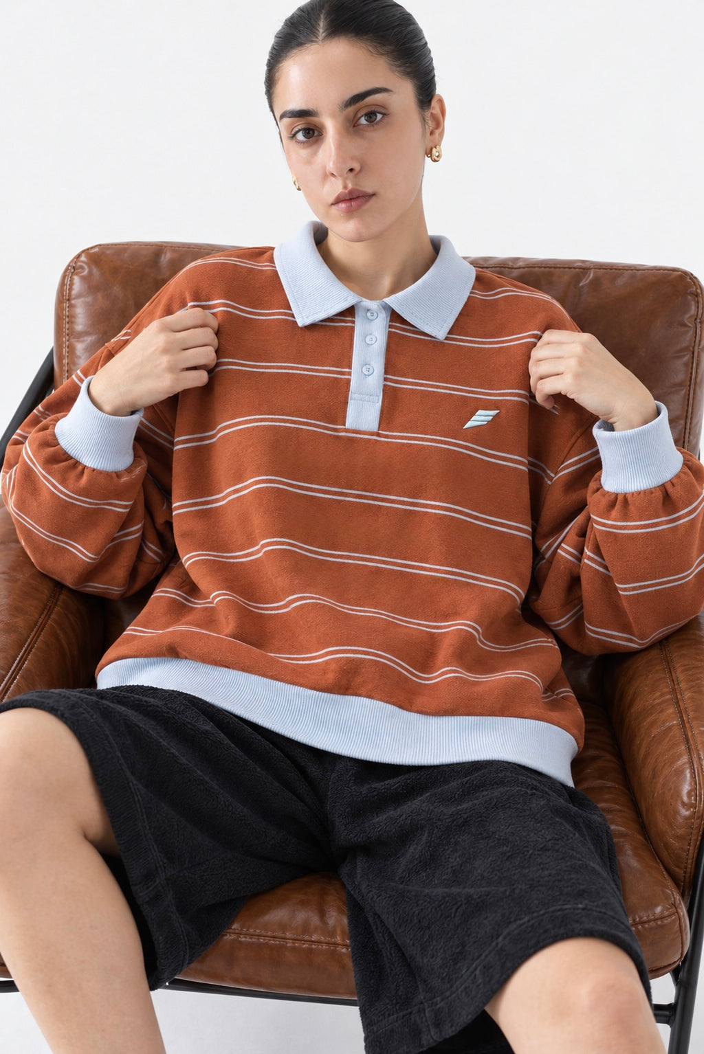 Rust stripe polo