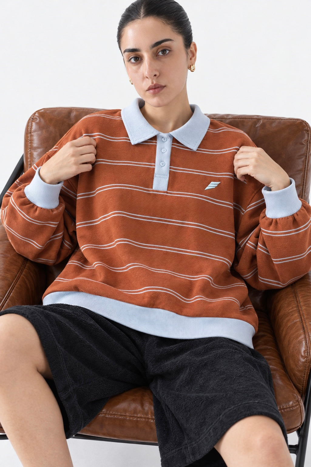 Rust stripe polo