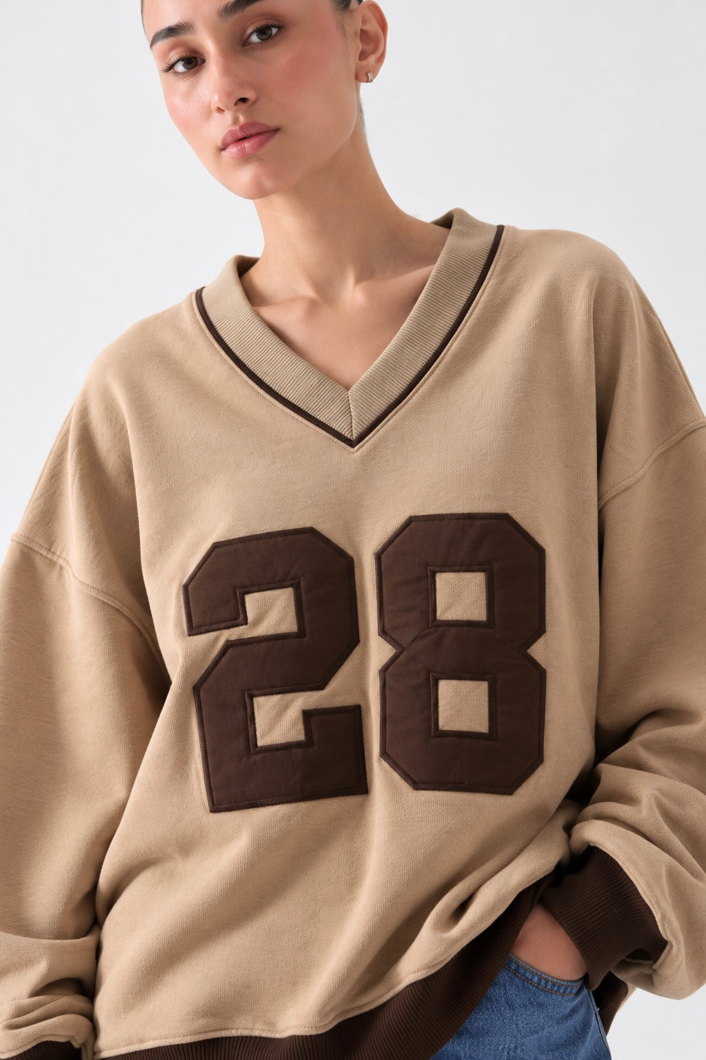 Cream beige sweatshirt