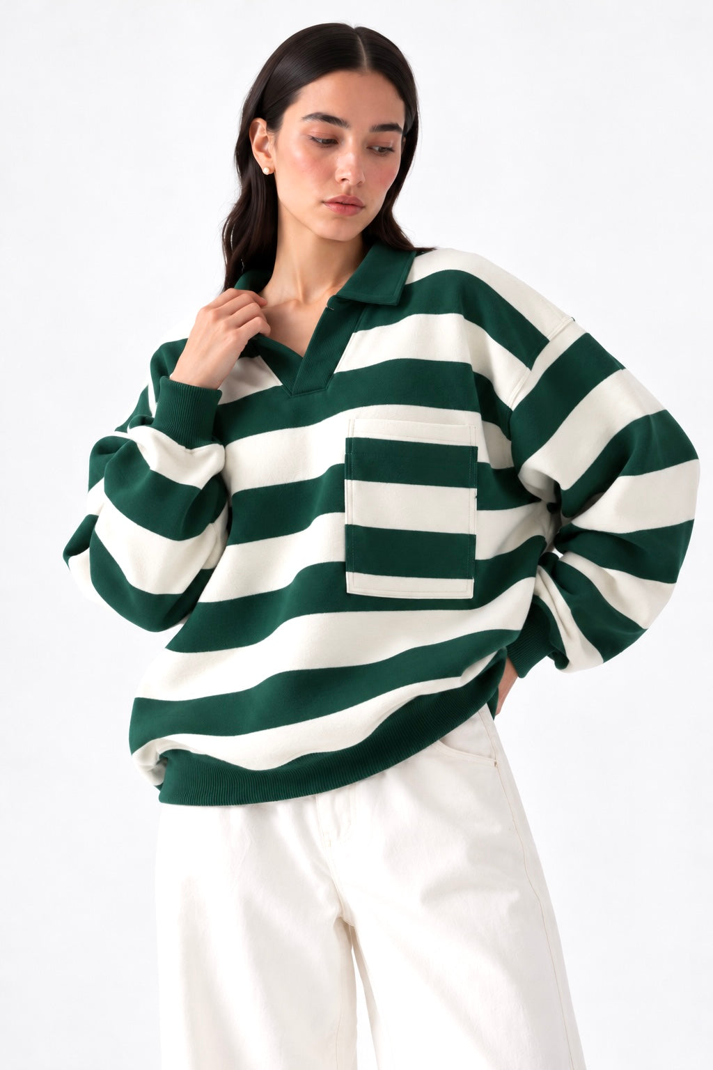 Green Striped Polo
