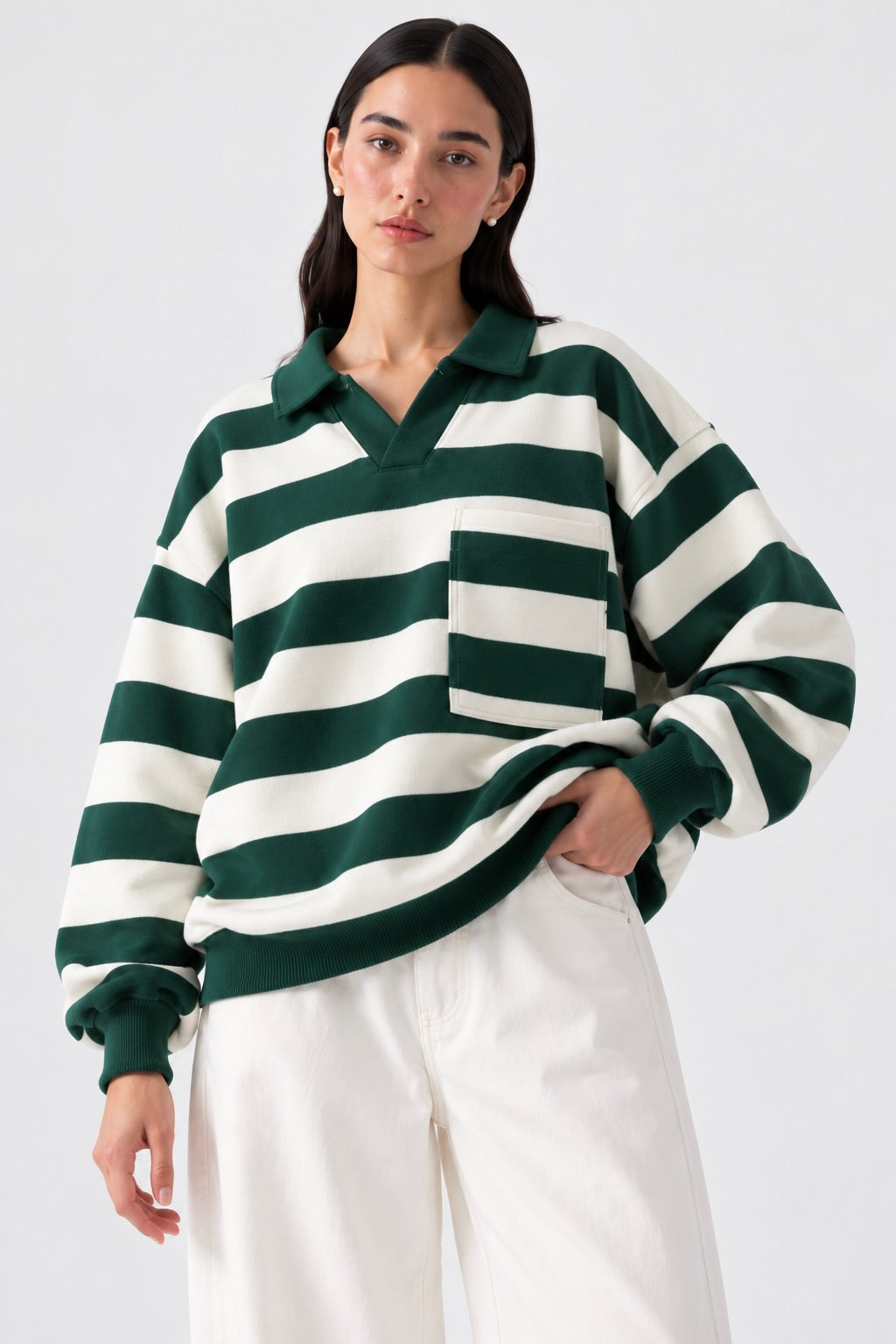 Green Striped Polo