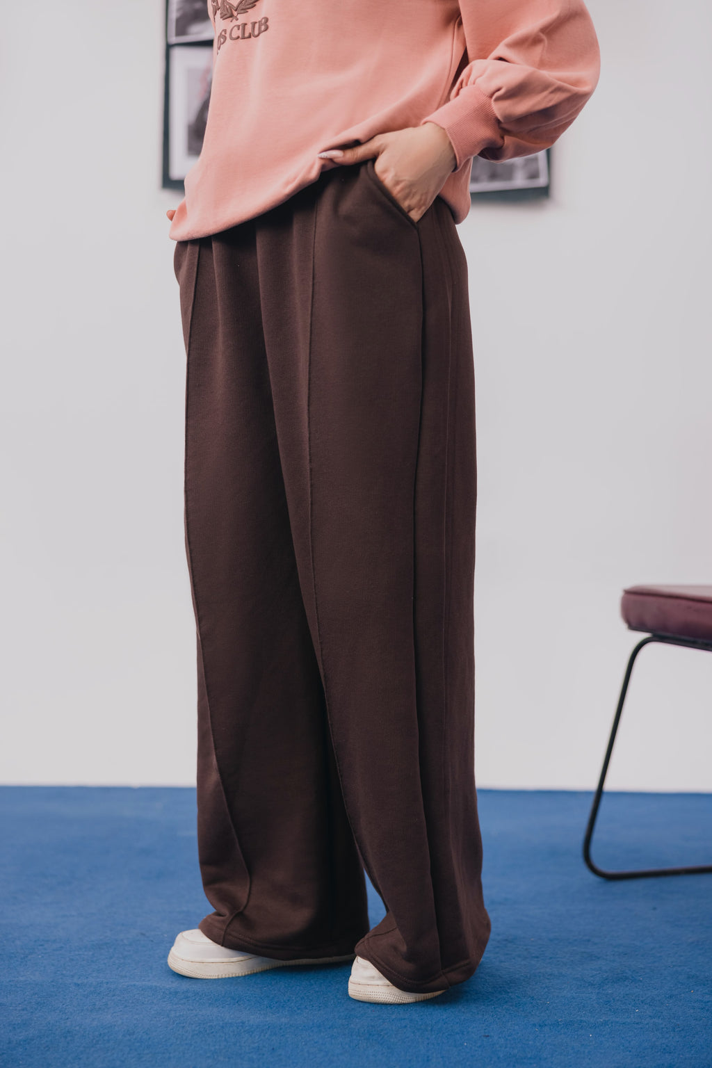 Brown Fleece Baggy Trouser