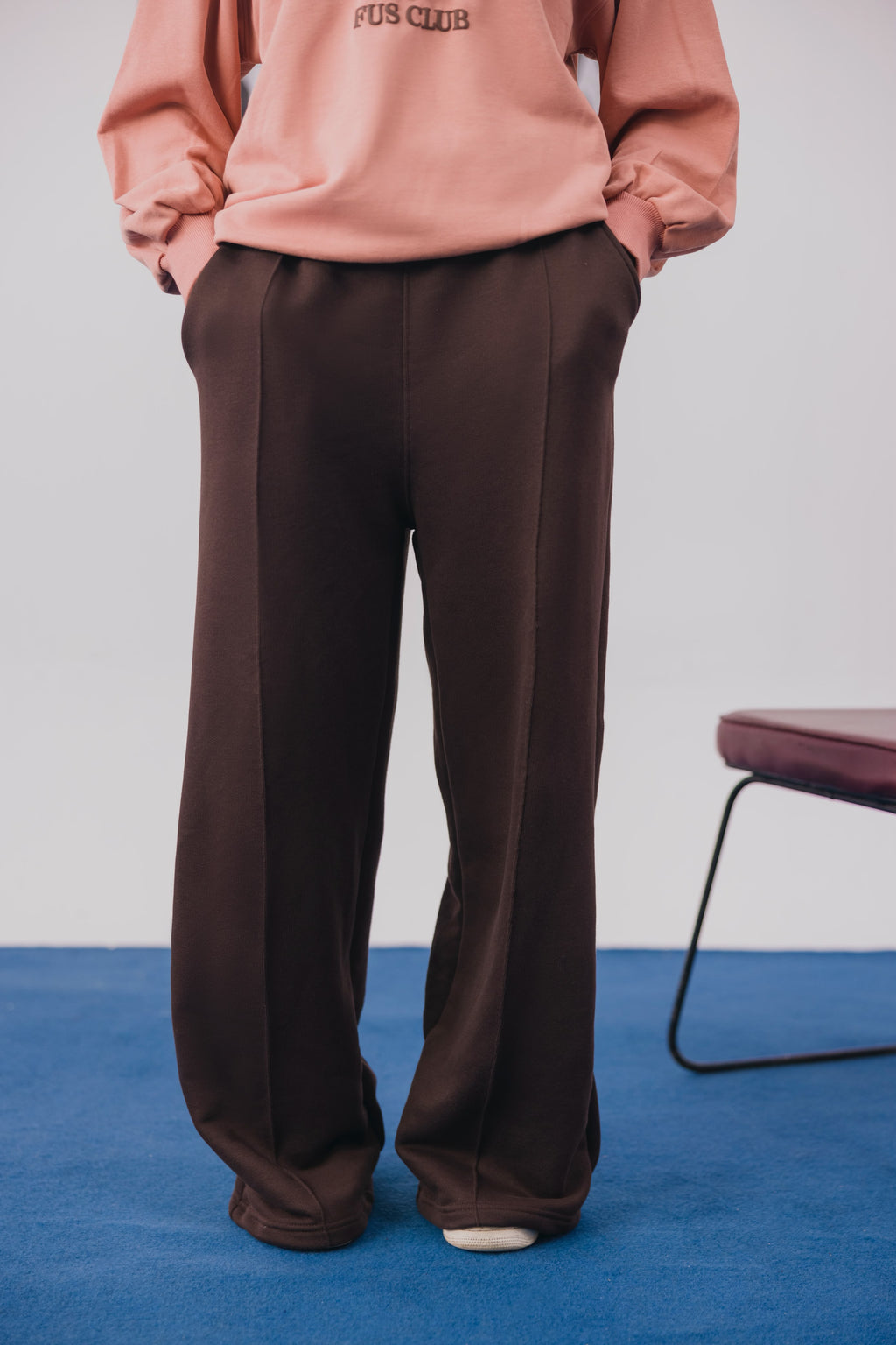 Brown Fleece Baggy Trouser