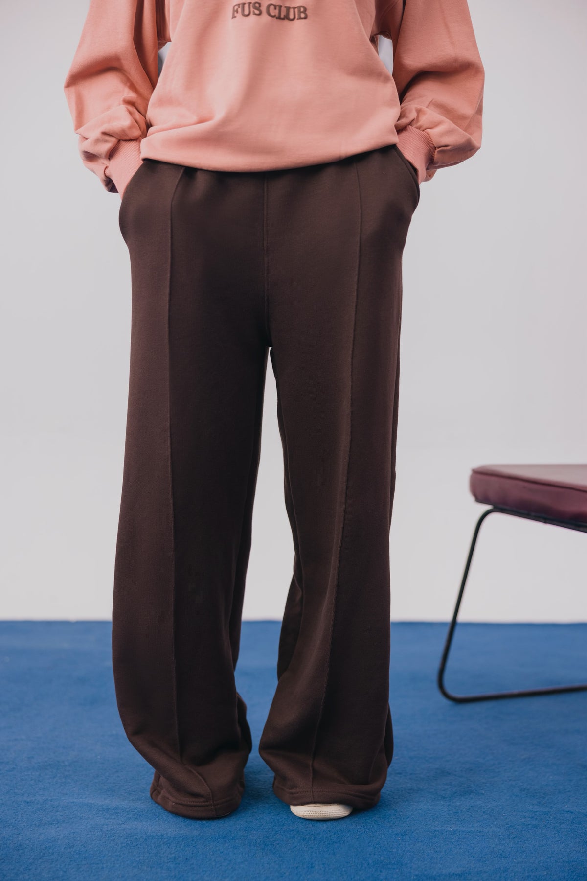 Brown Fleece Baggy Trouser