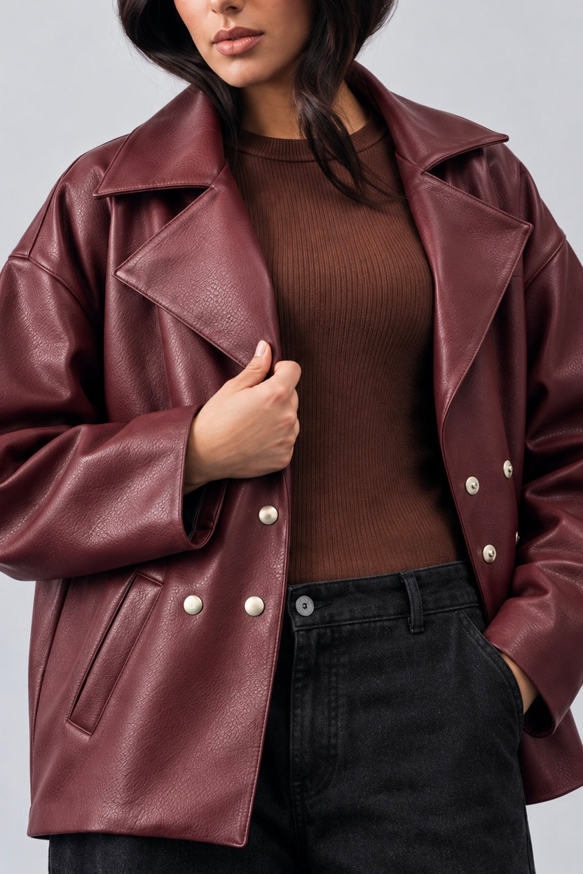 Burgundy Leather Jacket