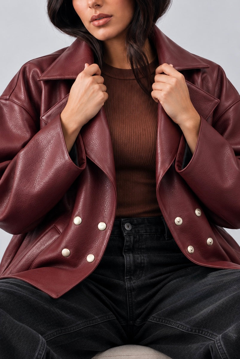 Burgundy Leather Jacket