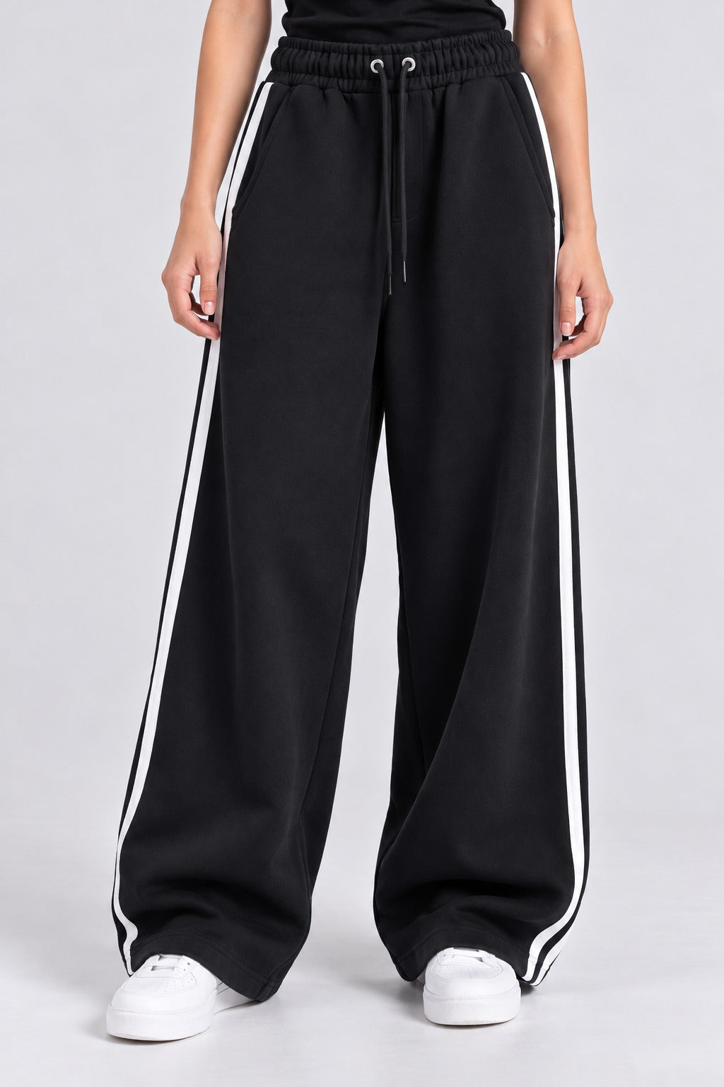 Black Strip Baggy Trouser