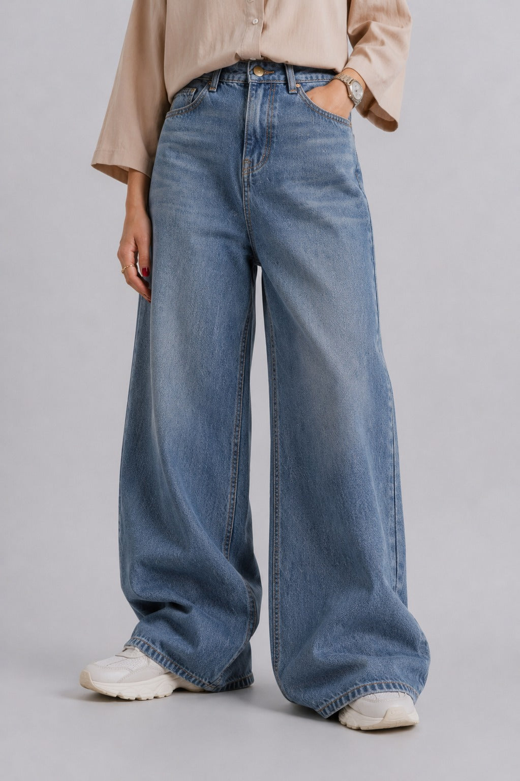 Vintage Blue Wide Leg Jeans
