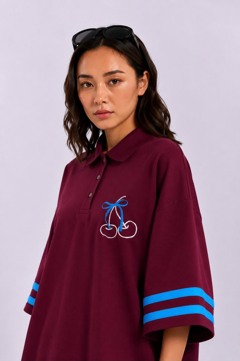 Wine Polo Coord Set