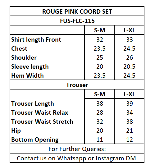 Rouge Pink Coord Set