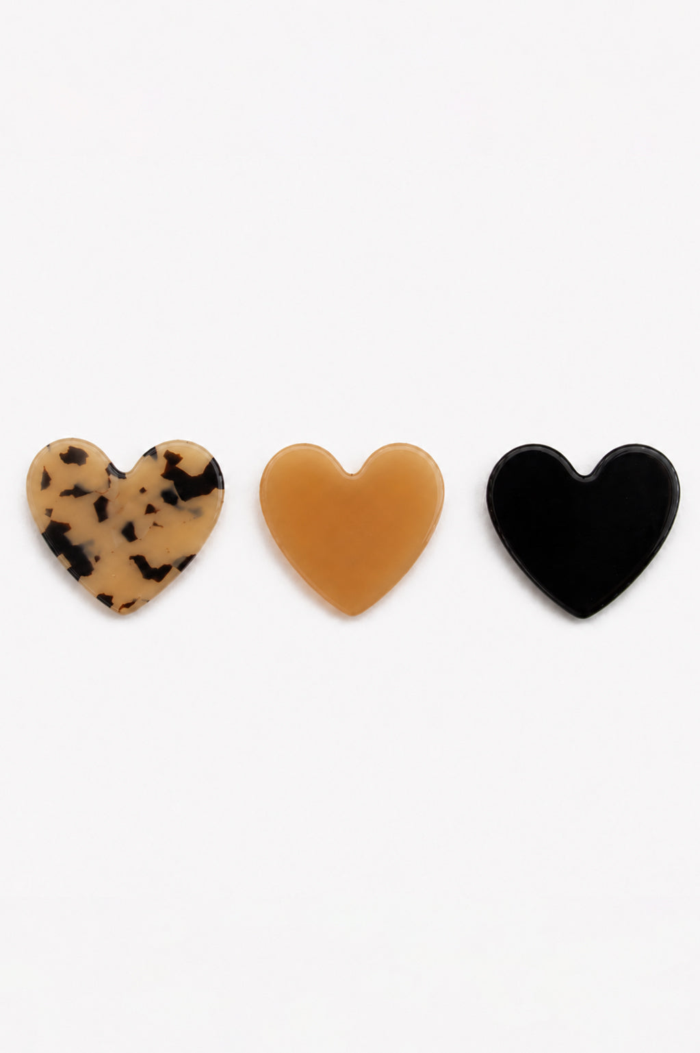 Resin Heart Clips (Pack of 3)