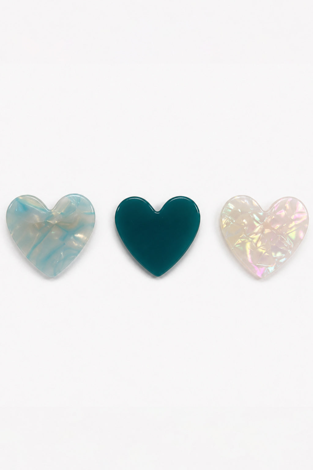 Resin Heart Clips (Pack of 3)