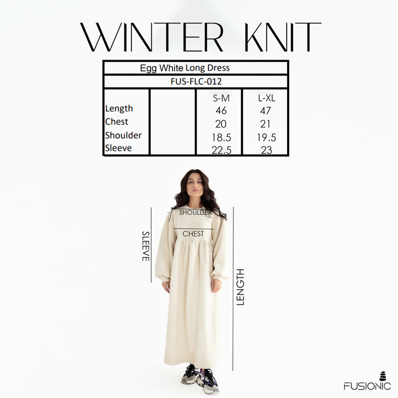 Egg white long dress