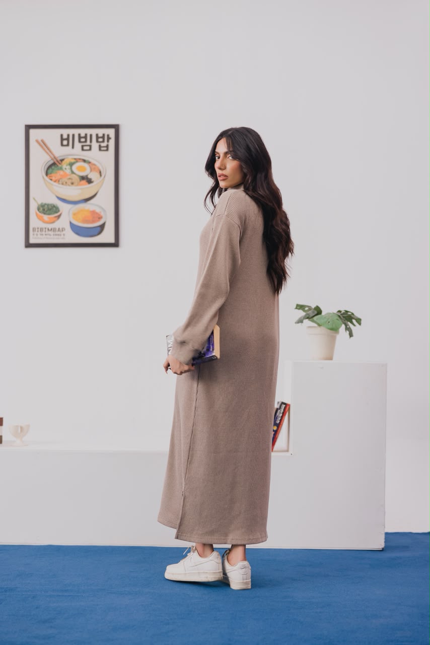 Taupe Ribbed Dres
