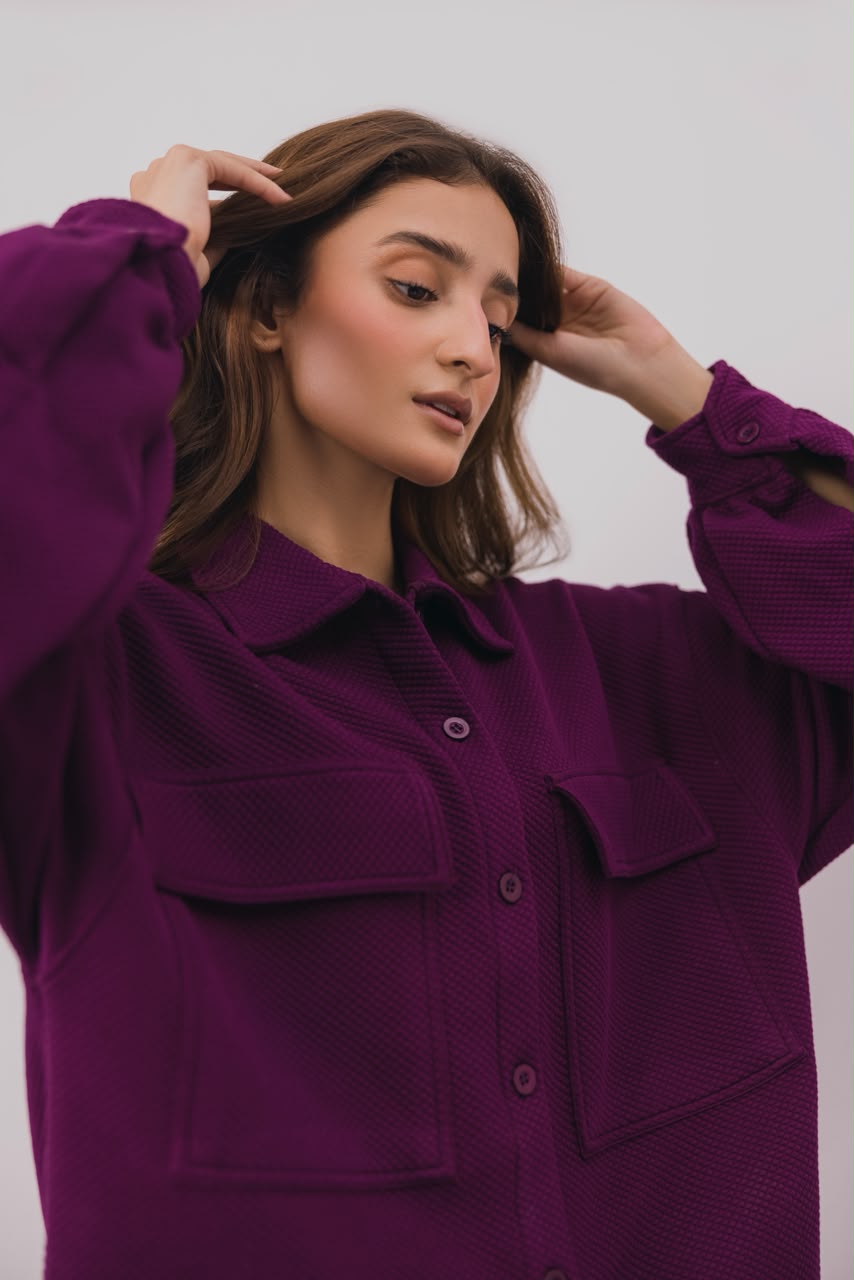 Purple Quilted Shacket