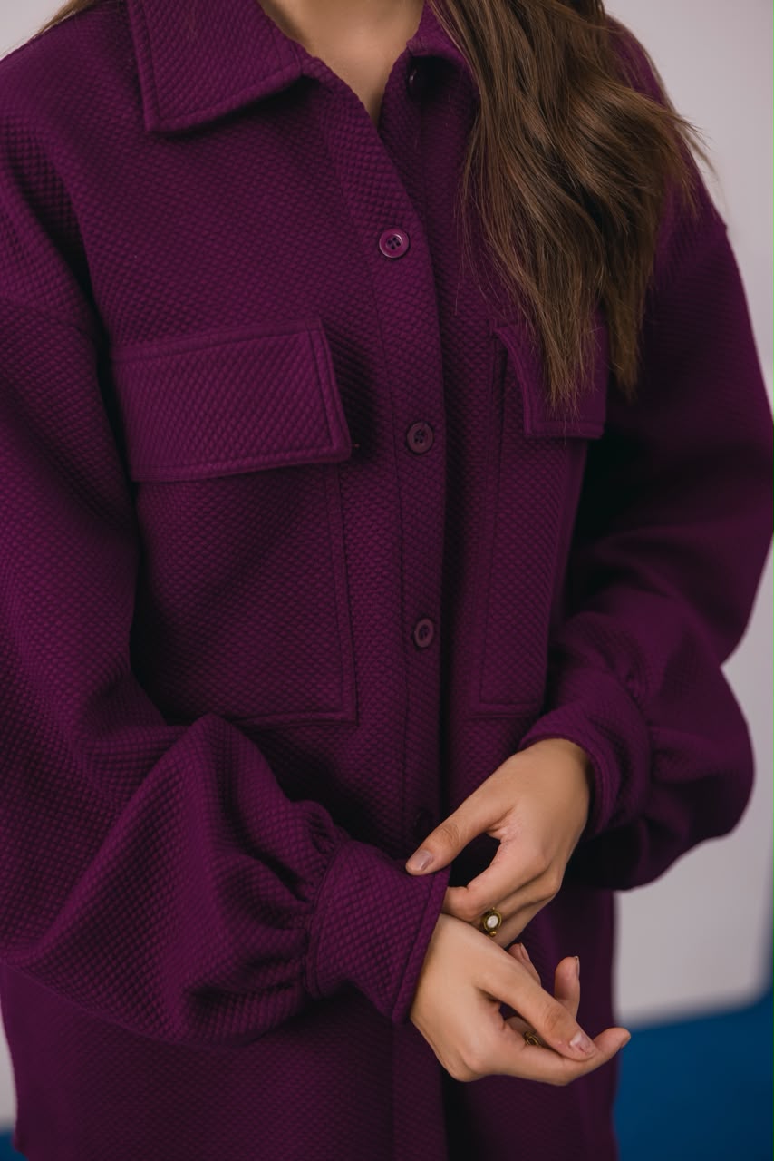 Purple Quilted Shacket
