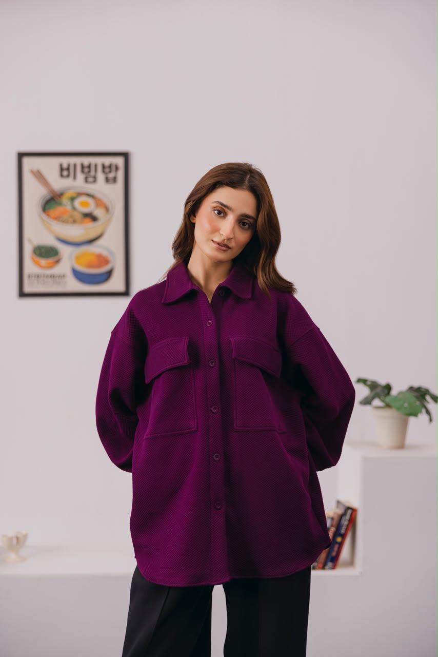 Purple Quilted Shacket