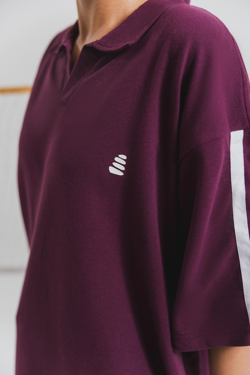 Plum Polo Coord Set
