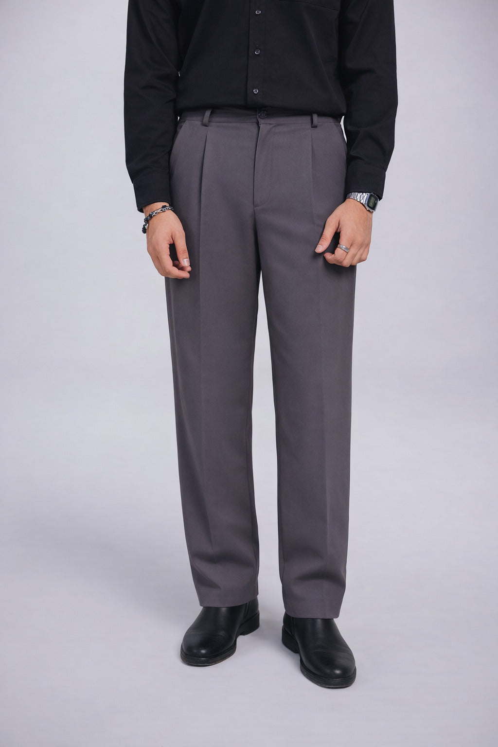 Charcoal Tailored Pants Men