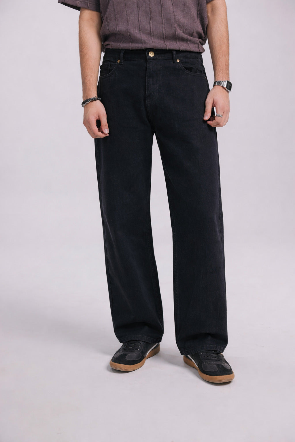 Black Relax Fit Jeans Men