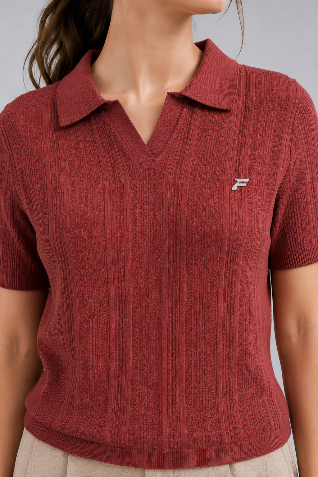 Burnt Maroon Cable Knit