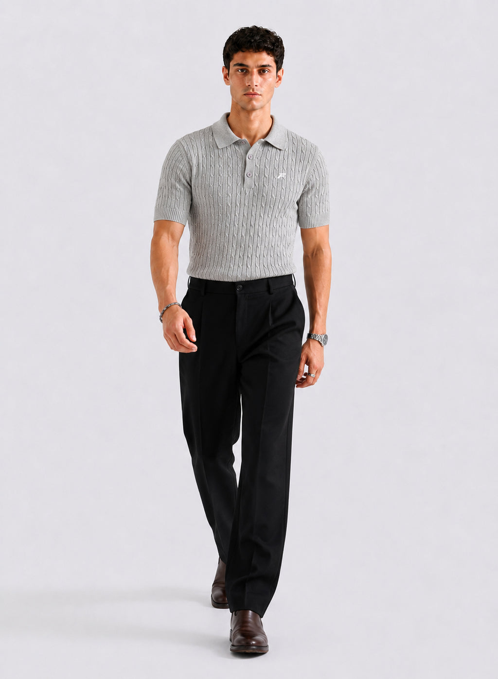 Gray Cable Knit Men