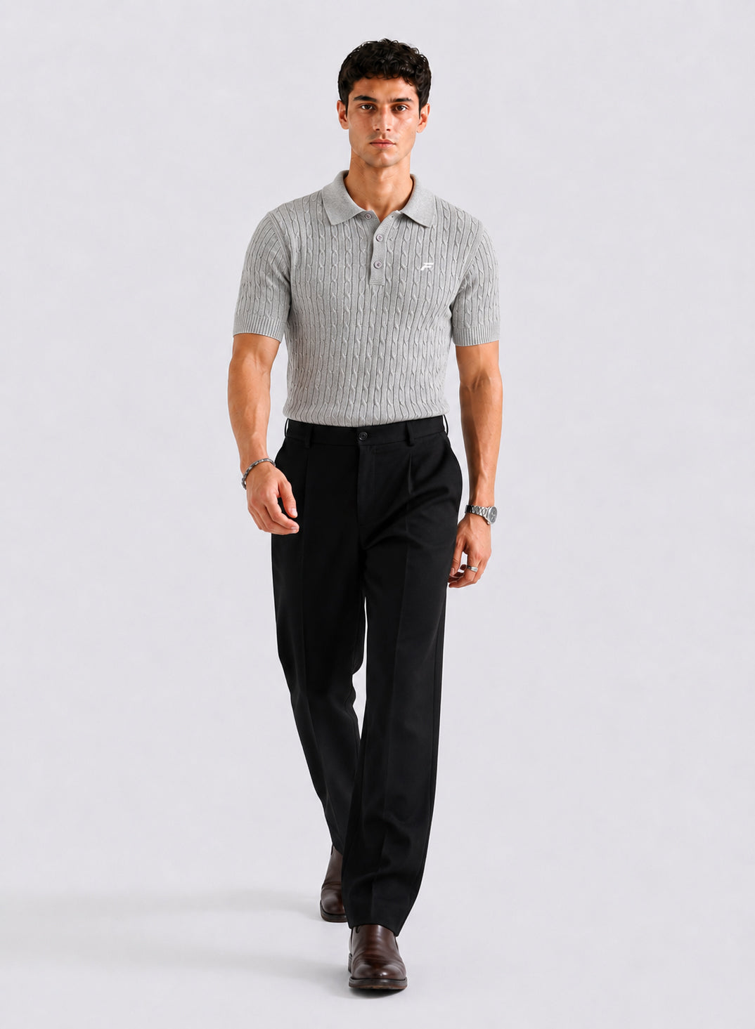 Gray Cable Knit Men