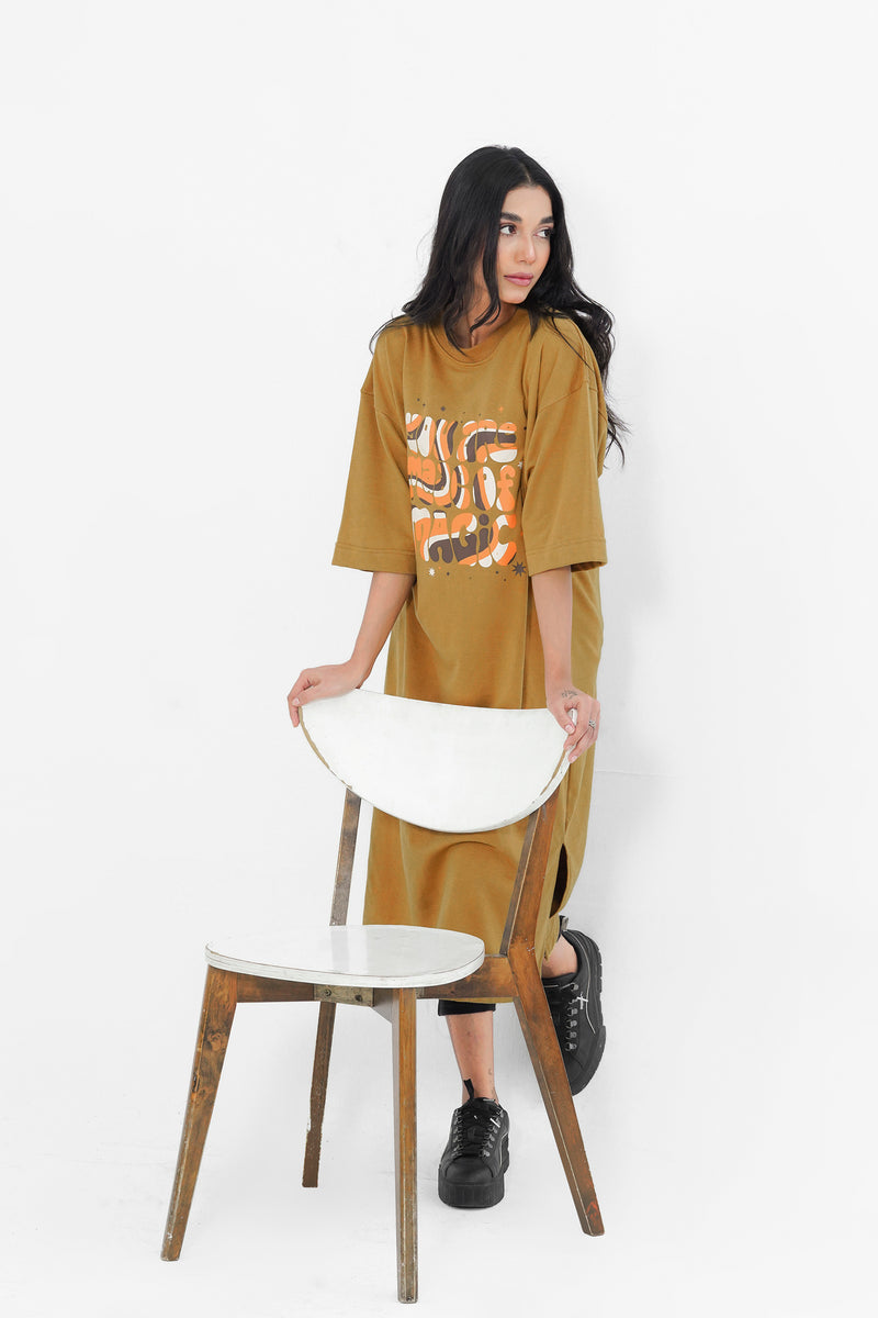 Mustard Brown Long Dress